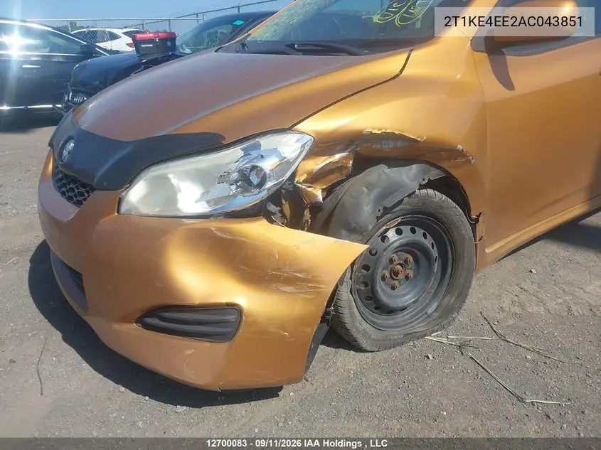 2010 TOYOTA MATRIX VIN 2T1KE4EE2AC043851 — фото 6