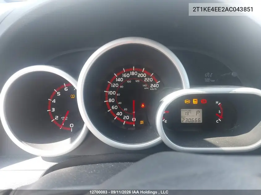 2010 TOYOTA MATRIX VIN 2T1KE4EE2AC043851 — фото 7