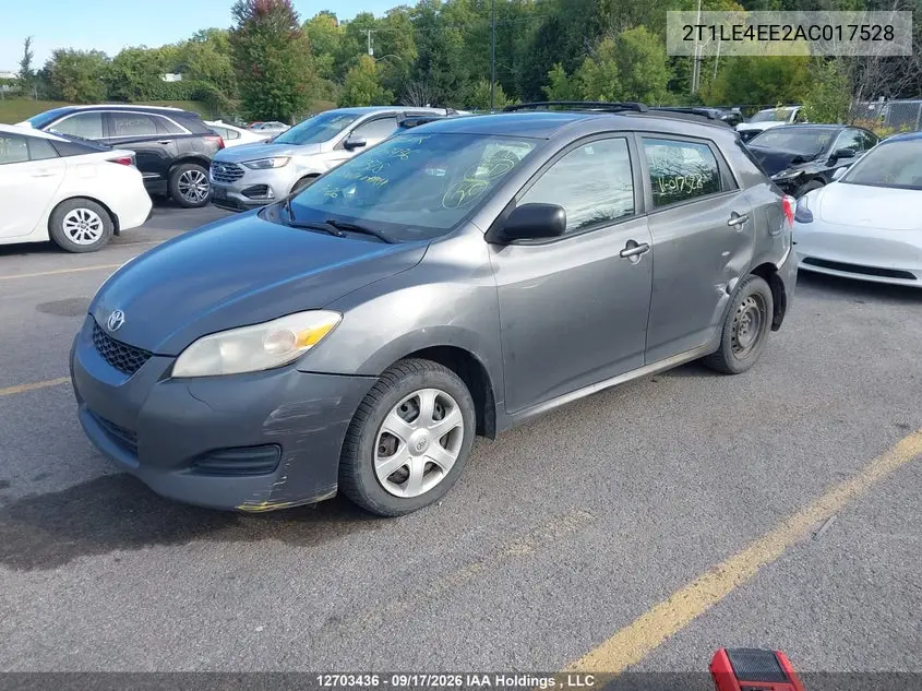 2010 TOYOTA MATRIX VIN 2T1LE4EE2AC017528 — фото 2