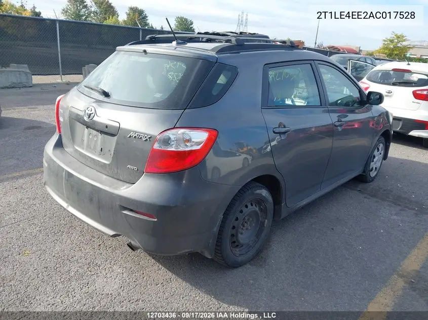 2010 TOYOTA MATRIX VIN 2T1LE4EE2AC017528 — фото 4