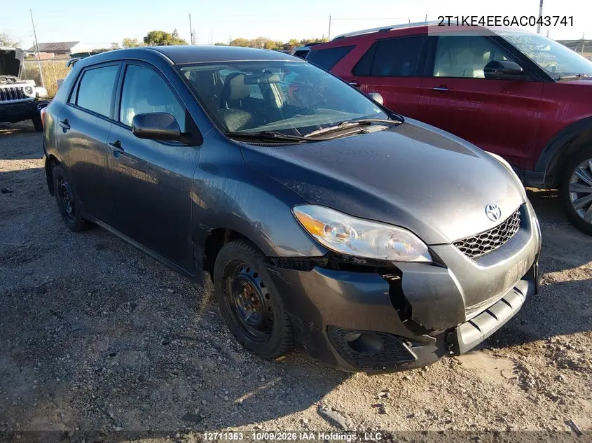 TOYOTA MATRIX 2010, VIN 2T1KE4EE6AC043741