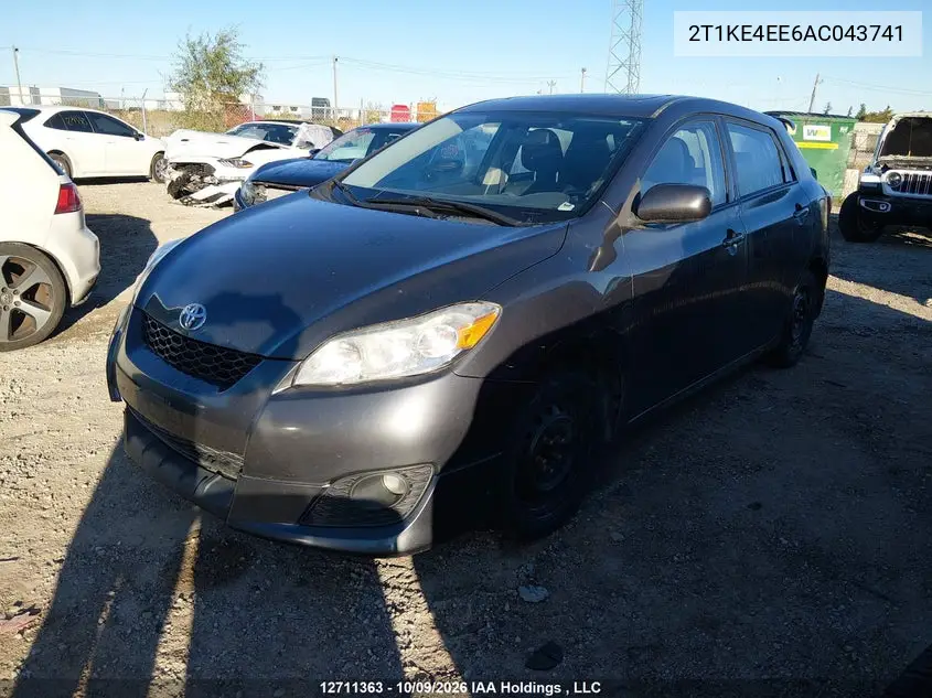 2010 TOYOTA MATRIX VIN 2T1KE4EE6AC043741 — фото 2