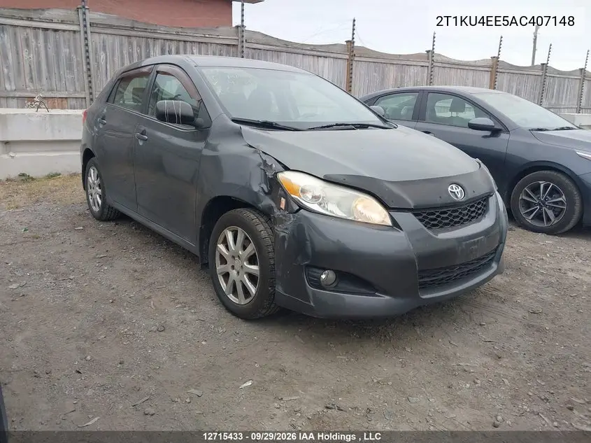 TOYOTA MATRIX 2010, VIN 2T1KU4EE5AC407148