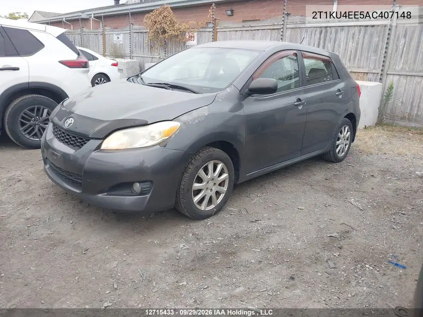 2010 TOYOTA MATRIX VIN 2T1KU4EE5AC407148 — фото 2