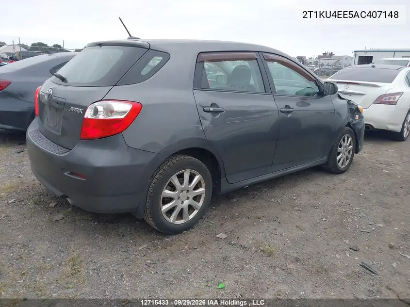 2010 TOYOTA MATRIX VIN 2T1KU4EE5AC407148 — фото 4