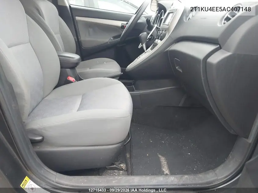 2010 TOYOTA MATRIX VIN 2T1KU4EE5AC407148 — фото 5