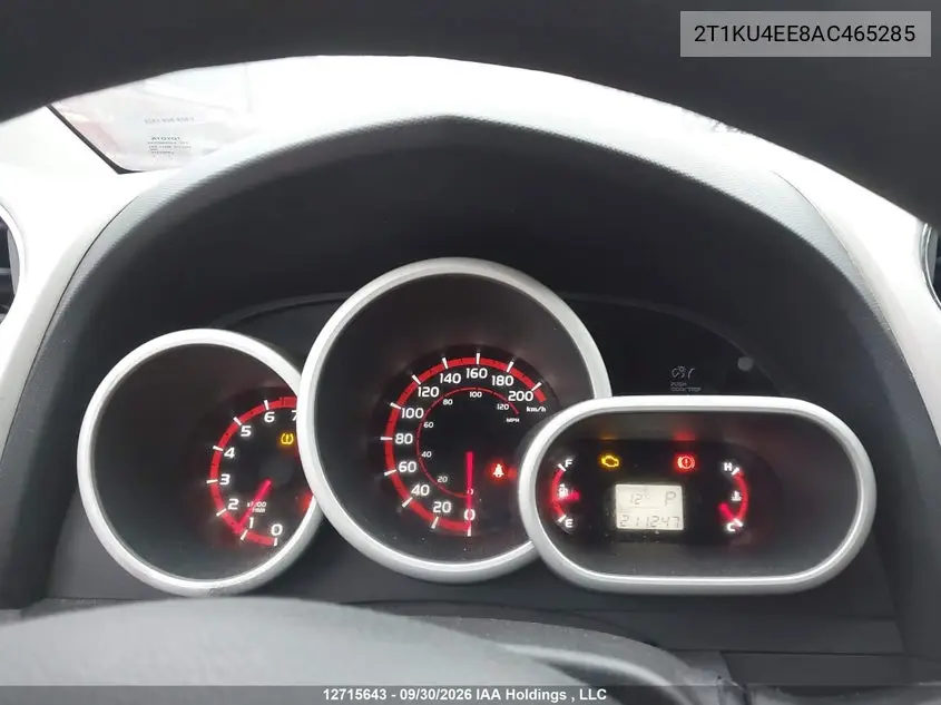 2010 TOYOTA MATRIX VIN 2T1KU4EE8AC465285 — фото 7