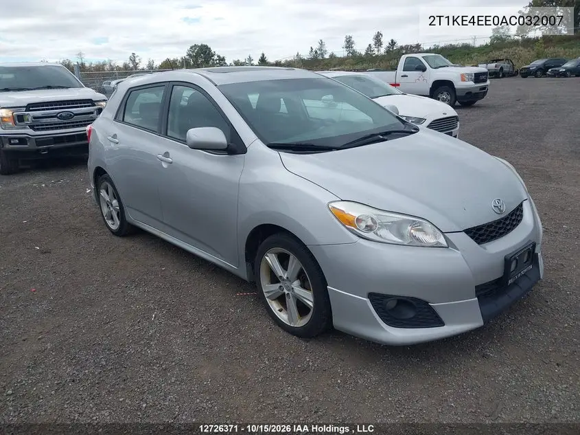 TOYOTA MATRIX 2010, VIN 2T1KE4EE0AC032007
