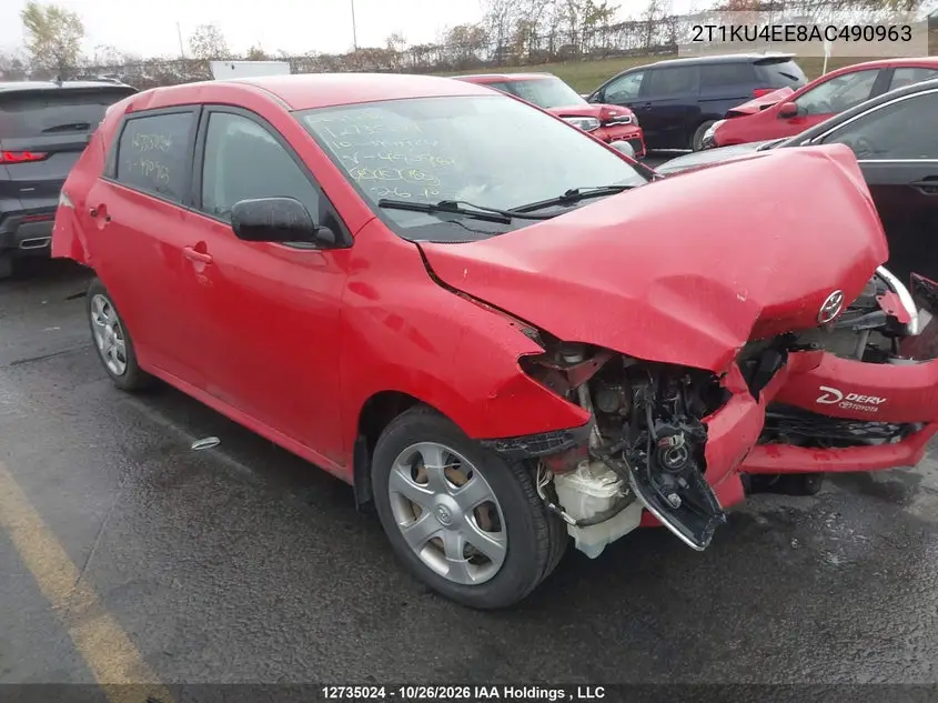 TOYOTA MATRIX 2010, VIN 2T1KU4EE8AC490963
