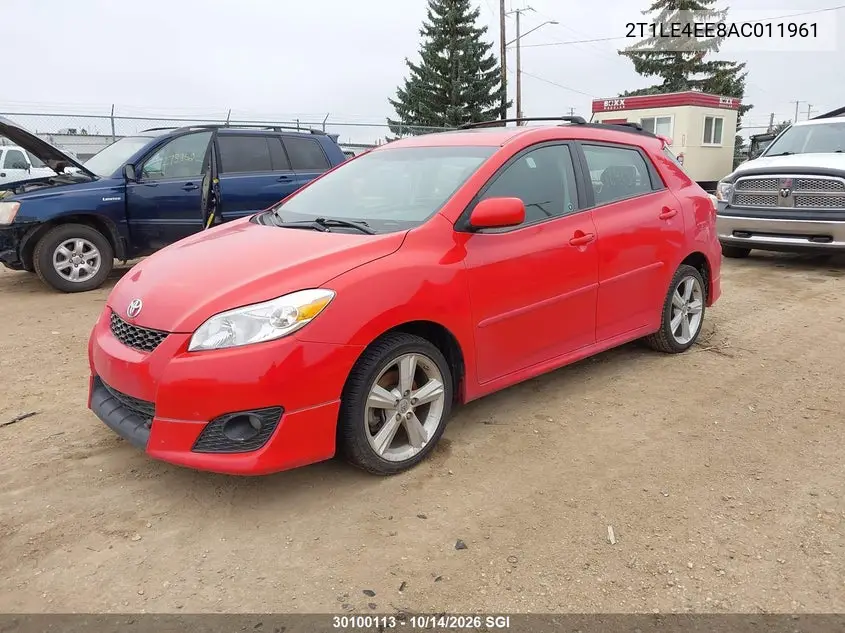 2010 TOYOTA MATRIX VIN 2T1LE4EE8AC011961 — фото 2