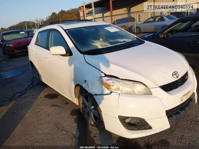 TOYOTA MATRIX 2010, VIN 2T1KE4EE4AC040174