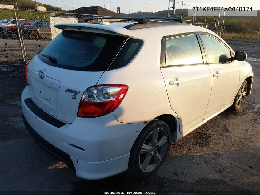 2010 TOYOTA MATRIX VIN 2T1KE4EE4AC040174 — фото 4