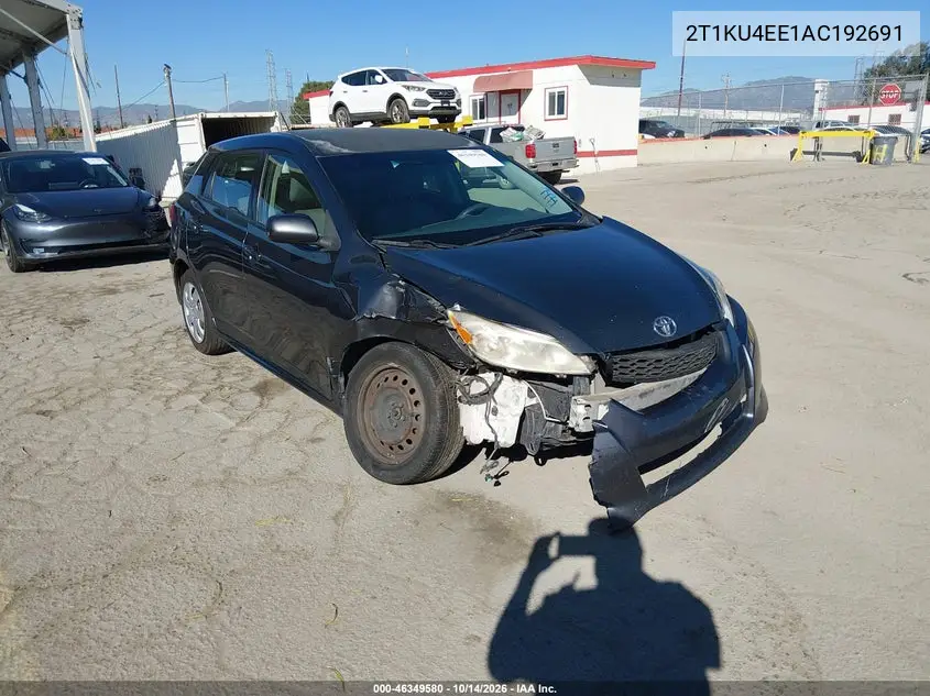 TOYOTA MATRIX 2010, VIN 2T1KU4EE1AC192691