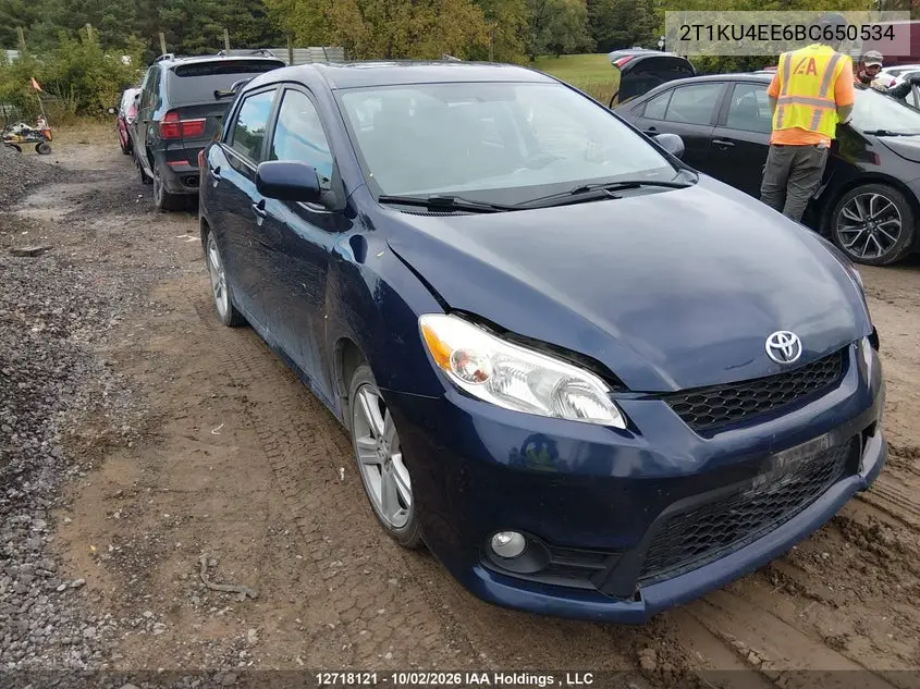 TOYOTA MATRIX 2011, VIN 2T1KU4EE6BC650534