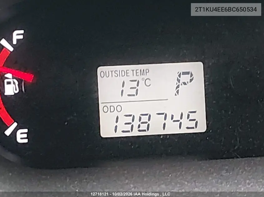 2011 TOYOTA MATRIX VIN 2T1KU4EE6BC650534 — фото 15