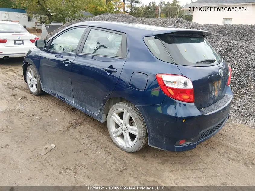 2011 TOYOTA MATRIX VIN 2T1KU4EE6BC650534 — фото 3