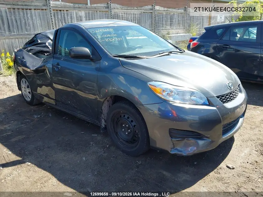 TOYOTA MATRIX 2012, VIN 2T1KU4EE4CC832704