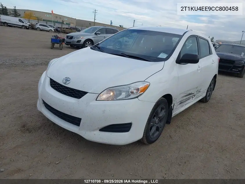 2012 TOYOTA MATRIX VIN 2T1KU4EE9CC800458 — фото 2