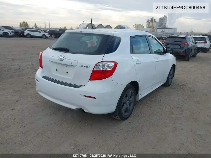 2012 TOYOTA MATRIX VIN 2T1KU4EE9CC800458 — фото 4