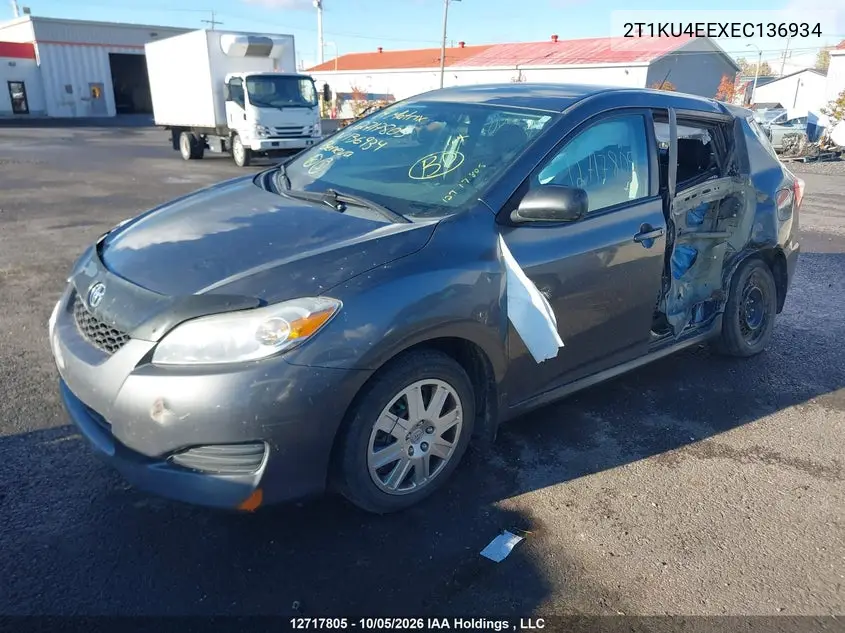 2014 TOYOTA MATRIX VIN 2T1KU4EEXEC136934 — фото 2