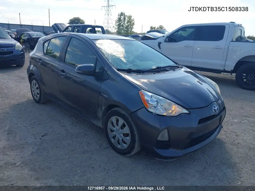 TOYOTA PRIUS C 2012, VIN JTDKDTB35C1508338