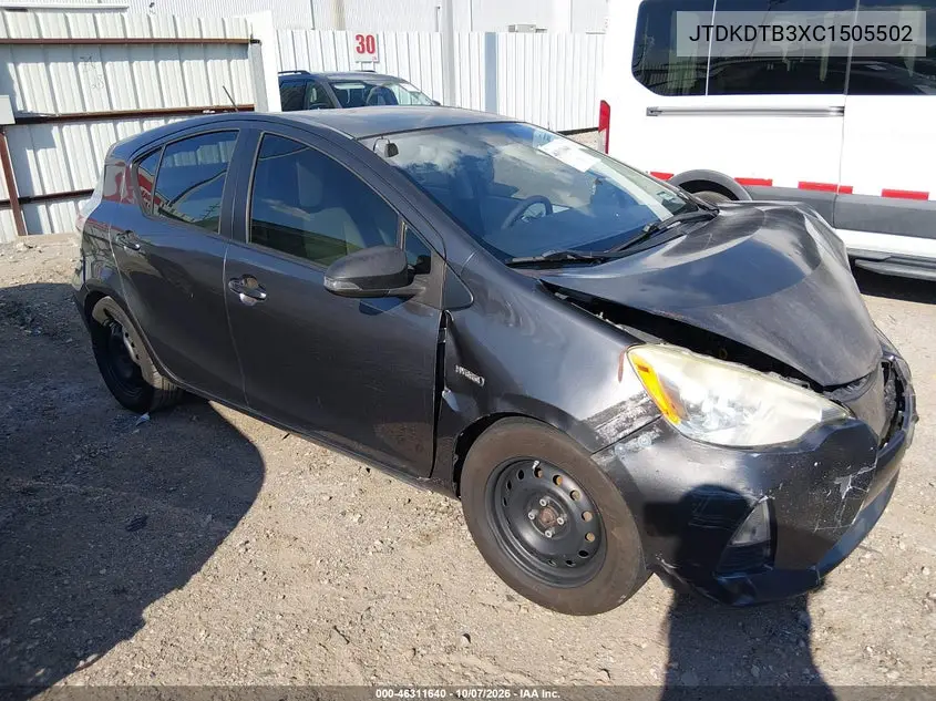 TOYOTA PRIUS C 2012, VIN JTDKDTB3XC1505502