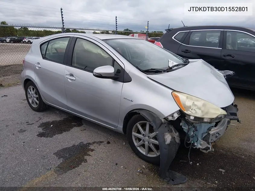 TOYOTA PRIUS C 2013, VIN JTDKDTB30D1552801