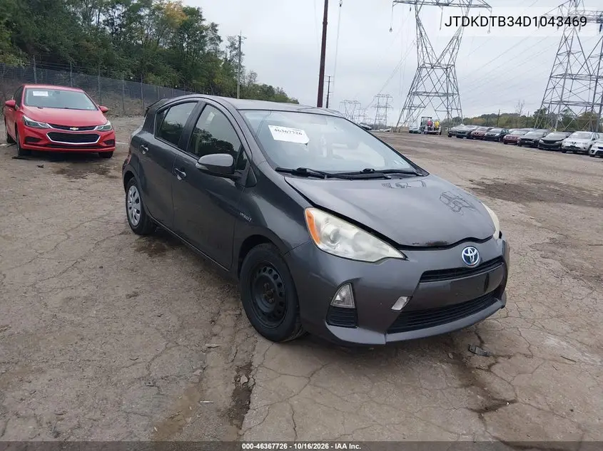 TOYOTA PRIUS C 2013, VIN JTDKDTB34D1043469