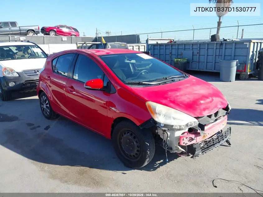 TOYOTA PRIUS C 2013, VIN JTDKDTB37D1530777