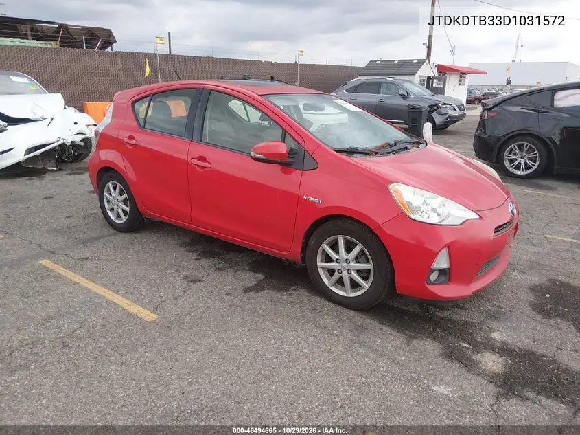TOYOTA PRIUS C 2013, VIN JTDKDTB33D1031572