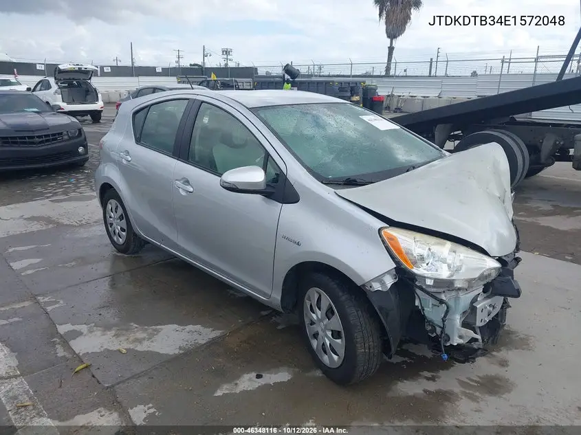 TOYOTA PRIUS C 2014, VIN JTDKDTB34E1572048