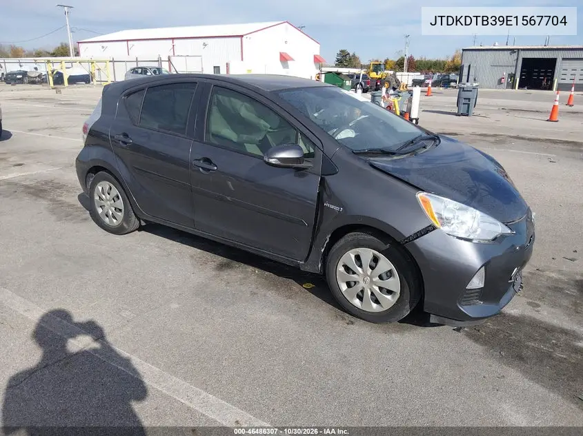 TOYOTA PRIUS C 2014, VIN JTDKDTB39E1567704