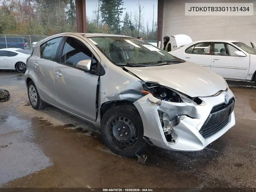 TOYOTA PRIUS C 2016, VIN JTDKDTB33G1131434