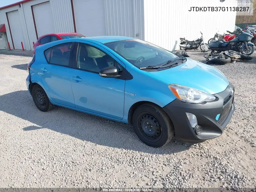 TOYOTA PRIUS C 2016, VIN JTDKDTB37G1138287