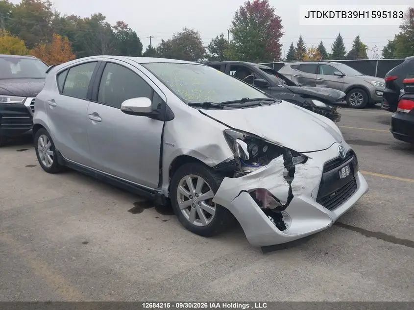 TOYOTA PRIUS C 2017, VIN JTDKDTB39H1595183