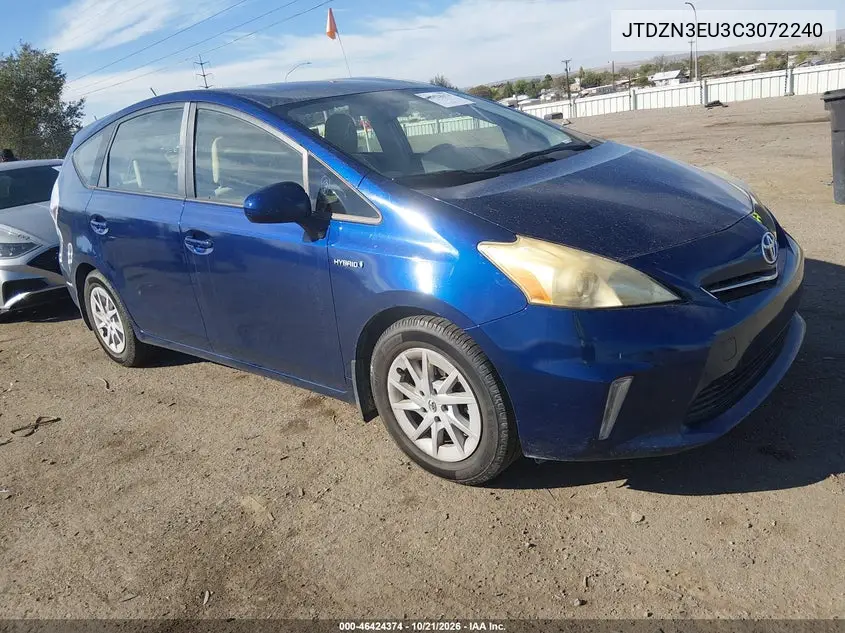 TOYOTA PRIUS V (+) 2012, VIN JTDZN3EU3C3072240