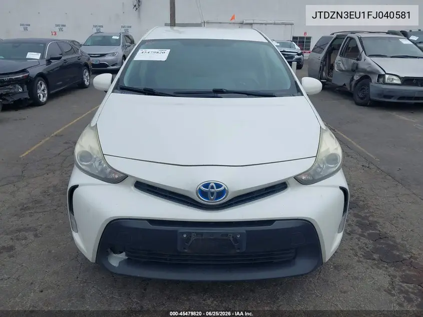 TOYOTA PRIUS V (+) 2015, VIN JTDZN3EU1FJ040581