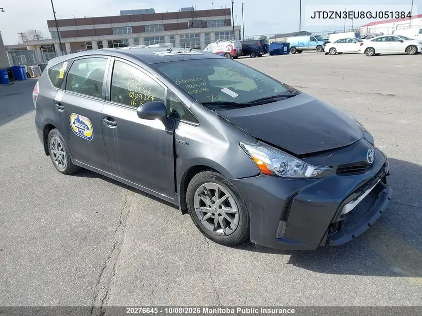 TOYOTA PRIUS V (+) 2016, VIN JTDZN3EU8GJ051384