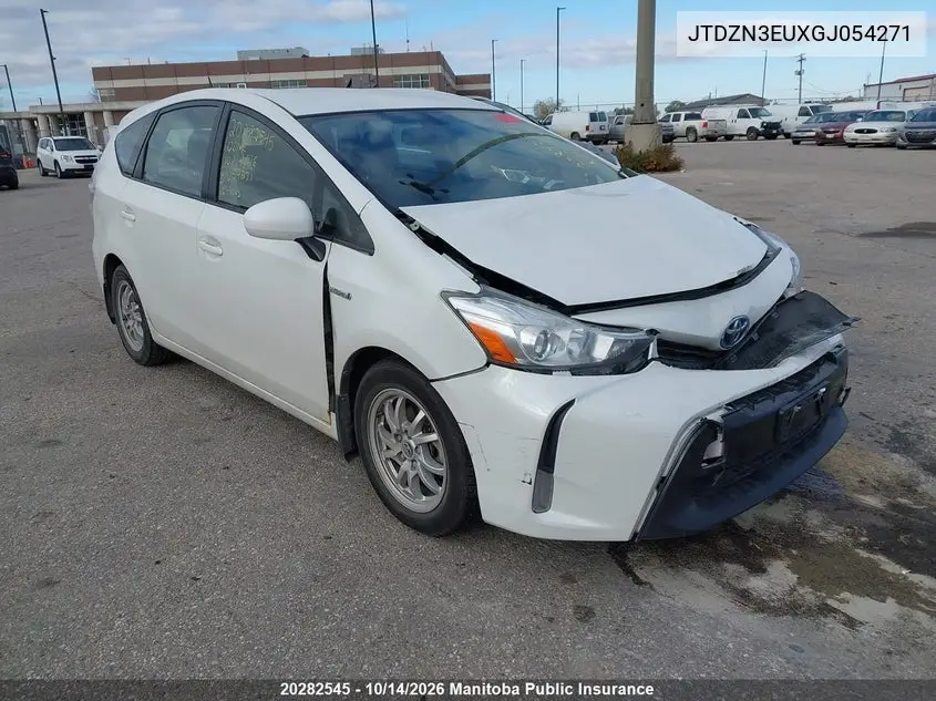 TOYOTA PRIUS V (+) 2016, VIN JTDZN3EUXGJ054271