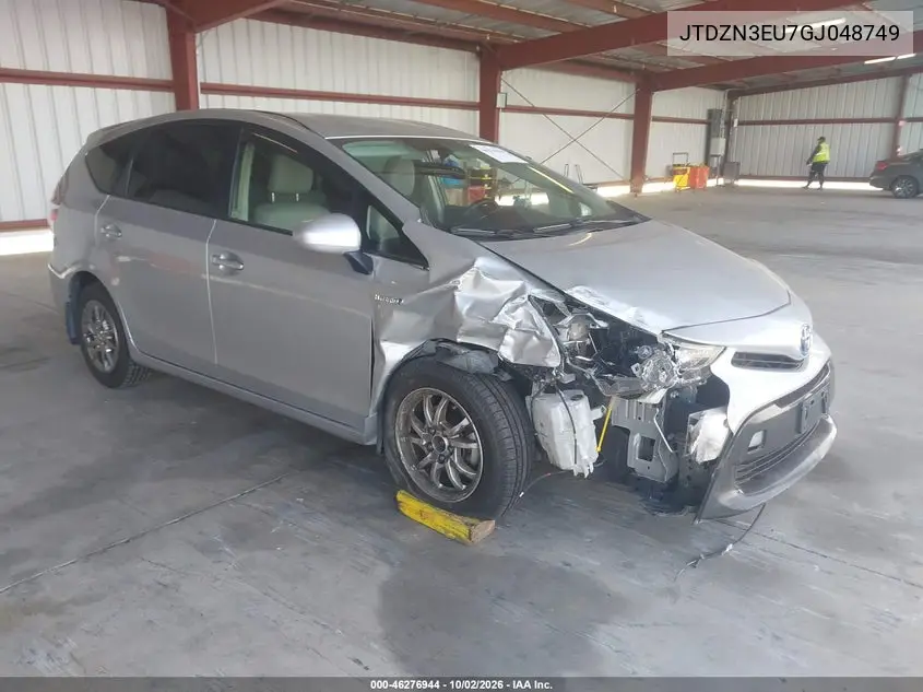 TOYOTA PRIUS V (+) 2016, VIN JTDZN3EU7GJ048749