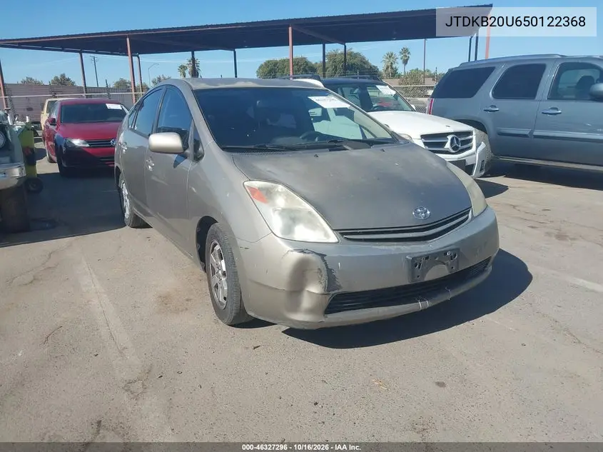 TOYOTA PRIUS 2005, VIN JTDKB20U650122368