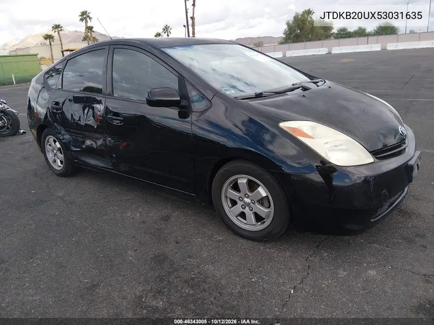 TOYOTA PRIUS 2005, VIN JTDKB20UX53031635