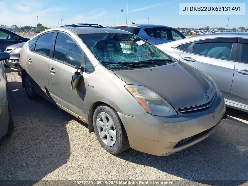 TOYOTA PRIUS 2006, VIN JTDKB22UX63131491