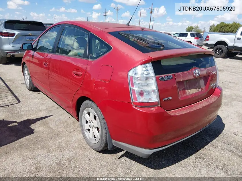 2006 TOYOTA PRIUS VIN JTDKB20UX67505920 — фото 3