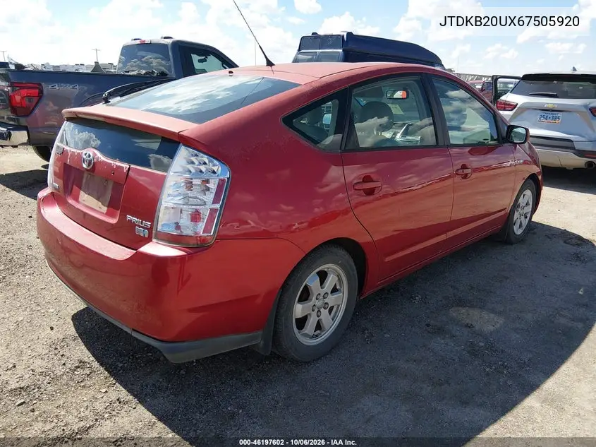 2006 TOYOTA PRIUS VIN JTDKB20UX67505920 — фото 4
