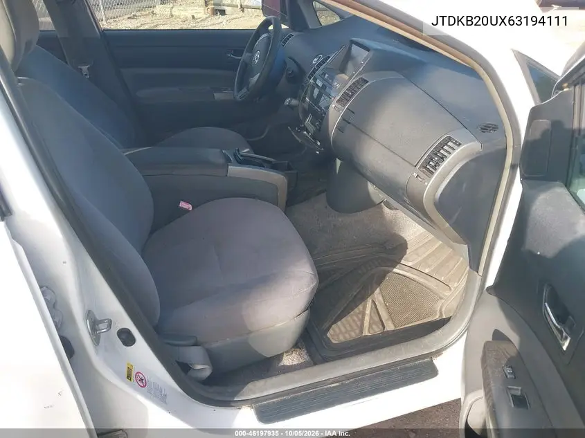 2006 TOYOTA PRIUS VIN JTDKB20UX63194111 — фото 5