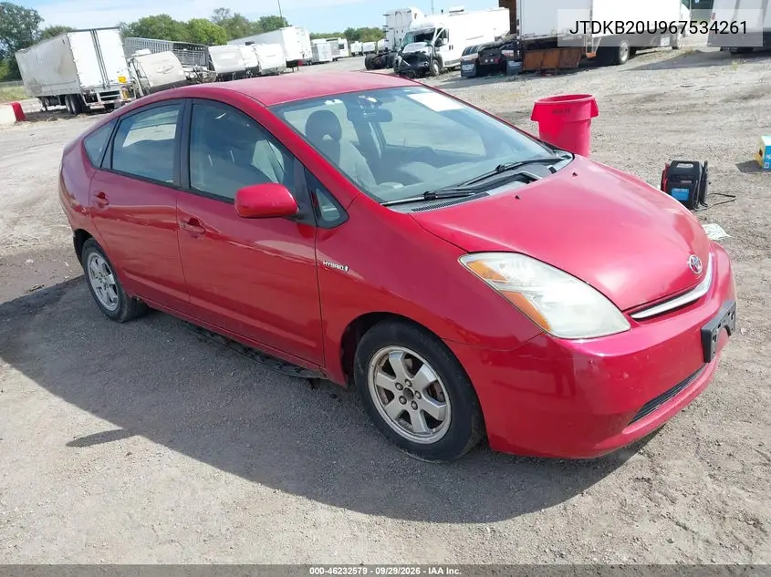 TOYOTA PRIUS 2006, VIN JTDKB20U967534261