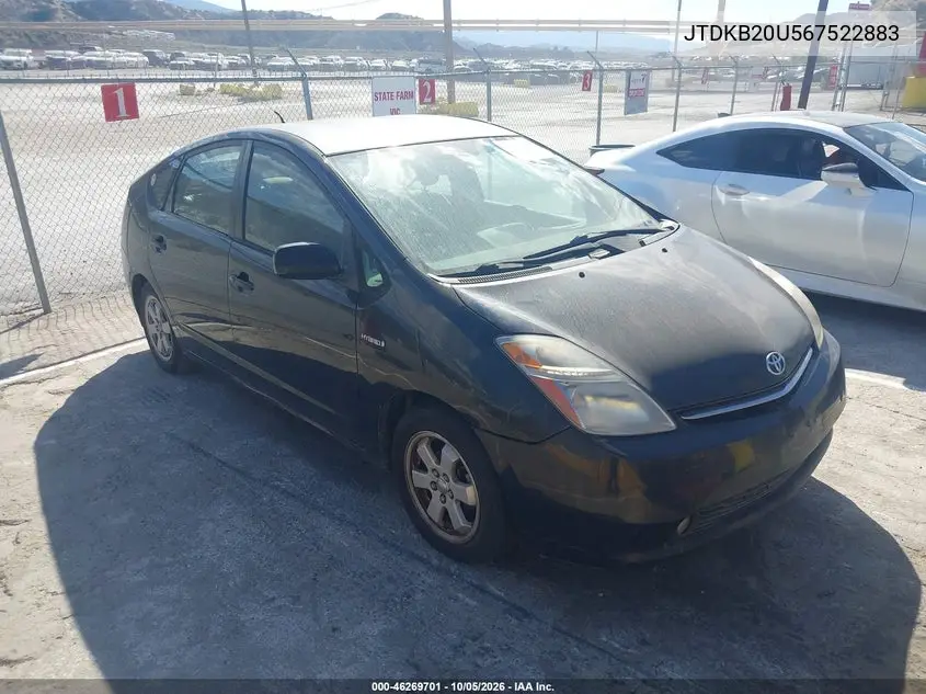 TOYOTA PRIUS 2006, VIN JTDKB20U567522883
