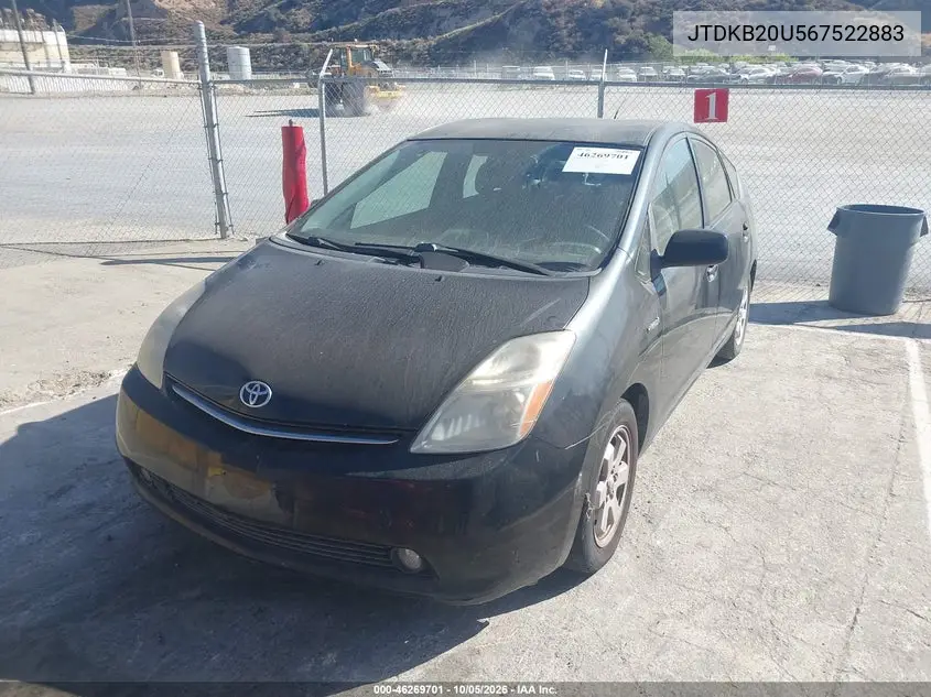 2006 TOYOTA PRIUS VIN JTDKB20U567522883 — фото 2