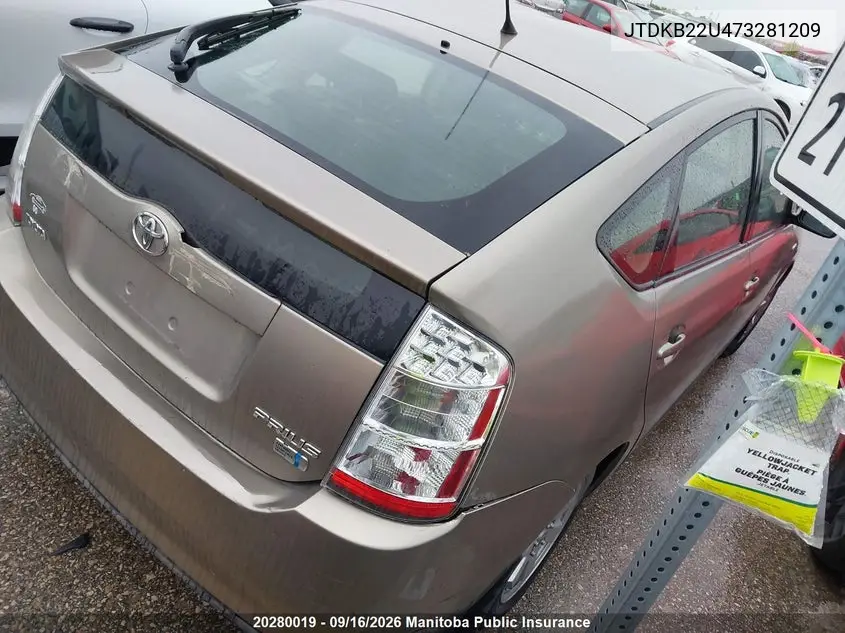 2007 TOYOTA PRIUS VIN JTDKB22U473281209 — фото 4